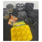 2 camp cups, egg holde, toe warmers and molds