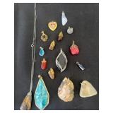 Gemstone pendants with necklace pendants.