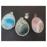 4 gemstone pendants