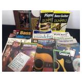 Group of piano and guitar books