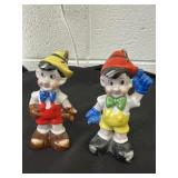 Vintage Porcelain Pinocchio Salt and Pepper