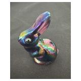 Vintage Fenton Iridescent Rabbit Figurine
