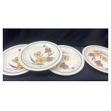 4 Homer Laughlin 1977 Chop Plate 12.5' brown