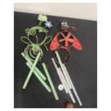 Lady bug and frog  wind chimes.