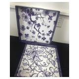 2 cute 14ï¿½x14 floral purple and white trays