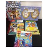 Group of books and coloring books learning books
