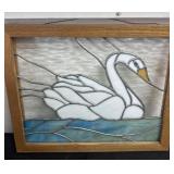 13ï¿½x16ï¿½ stained glass swan