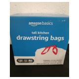 120 count new box of 13 gallon Amazon Basics tall