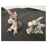 Vintage Porcelain Donkey Salt and Pepper Shakers