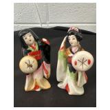 Vintage Porcelain Oriental Salt and Pepper
