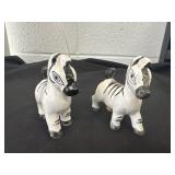 Vintage Porcelain Zebra Salt and Pepper Shakers