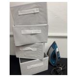 4 fabric drawer and iron
