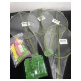 4 garden plater stakes tention clips and signs