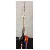 3 kids fishing piles