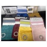 7 different size curtins