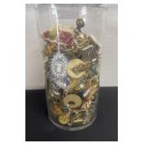 12ï¿½ glass vase full of jewlery