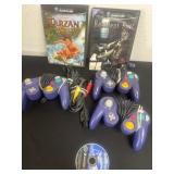 Game cube games and 3 controllers