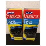Two new Hefty Basics extra large trash drawstring