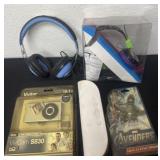 Vivicam headphones, flash drive