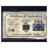 1 Grain Pure Palladium Certificate of