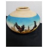 5x7.5 in Navajo Native American Painted Clay Pot