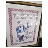 Drink wine framed picture 18 x 22