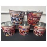 5 metal college team buckets