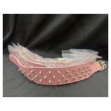 4 new pink dog spike collars size medium