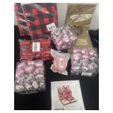 Group of new valentines days items: table cloth,