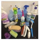 Group of fabric freshener and brushes cleaners