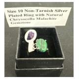 Size 10 Non-Tarnish Silver Plated Ring with