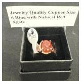 Jewelry Quality Copper Size 6 Ring with Natural
