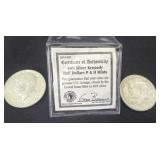 2 40% silver Kennedy half dollars p and d 1969