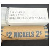 Roll of 40 bu 2005 nickels
