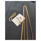 Vintage Gold Necklaces, bracelet with cz, pendent