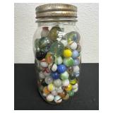 7ï¿½ jar full of vintage marbles