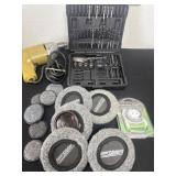 Drill bits with sliders, pin timer and drill