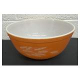 Vintage pyrex autumn harvest wheat orange rust