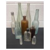 Group of old glass bottles