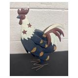 12ï¿½ red white and blue rooster metal