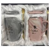 Cute God father and God mother cups set