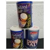 3 unopened containers of iodized salt