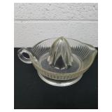 Vintage clear glass juicer. Reamer ribbed Pressed