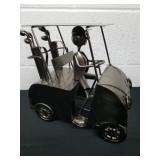 10x10x 4.5 x metal golf cart with man in it. Very