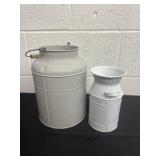 10ï¿½ and 8ï¿½ metal vase and bucket