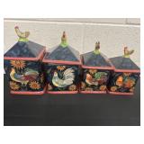 4 pc rooster canister sets