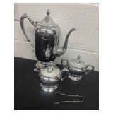 Vintage Sheridan Chrome Coffee Pot ,2 Handled