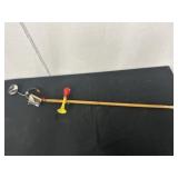 Wood Walking Cane with Mirror and Horn