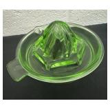 Vaseline Glass Green Juicer, Vintage