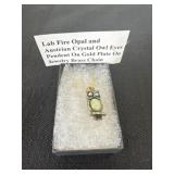 Lab Fire Opal and Austrian Crystal Owl Eyes